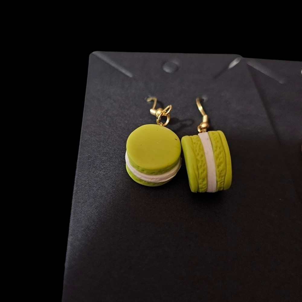 Earrings- two pair. Mini Macroons and Sprinkle donuts. Hypoallergenic. NWT - Picture 3 of 4